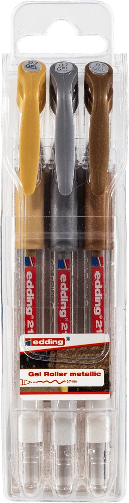 Gelinių rašiklių rinkinys Edding 2185, 0.7mm, 3 vnt