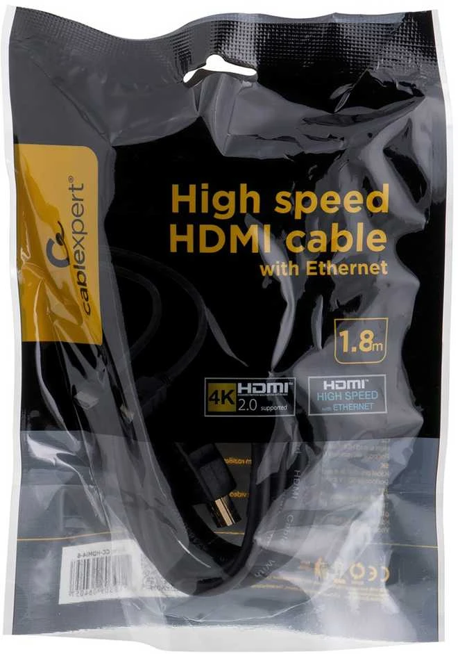 Gembird Cablexpert | CC-HDMI4-6 | Didelės spartos HDMI kištukas-kištukas kabelis | HDMI į HDMI | 1,8 m