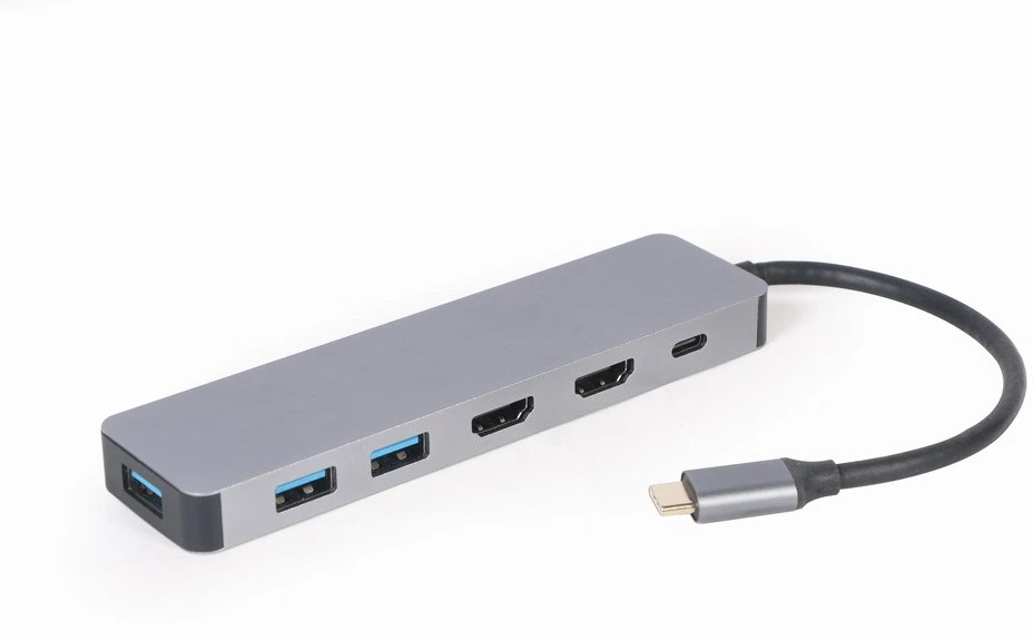 Gembird A-CM-COMBO3-03 USB tipo C 3 viename kelių prievadų adapteris (Hub + HDMI + PD)