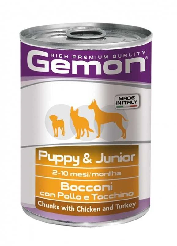 Gemon all breeds puppy konservuotas pašaras su vištienos ir kalakutienos gabaliukais 415g