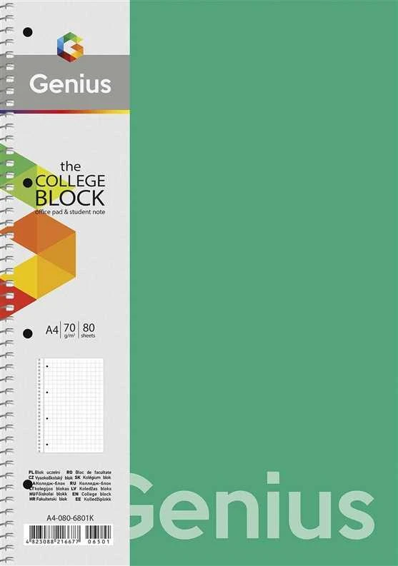 Genius Sąsiuvinis su spirale Schoolboy, A4, 80 lapų, langeliai