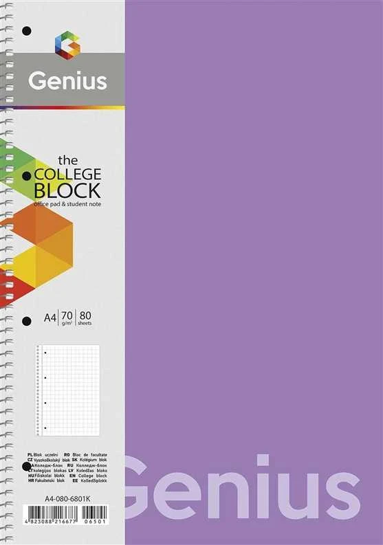 Genius Sąsiuvinis su spirale Schoolboy, A4, 80 lapų, langeliai