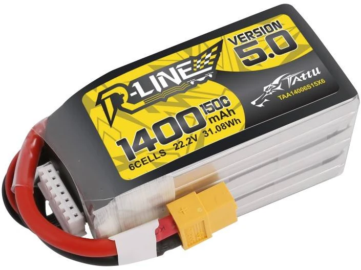 Gens Ace & Tattu Tattu R-Line 5.0 1400mAh 22.2V 150C 6S1P XT60 akumuliatorius