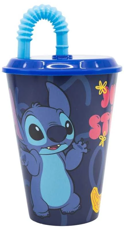 Disney Stitch puodelis su šiaudeliu 430 ml