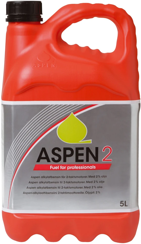 ASPEN Alkilato benzinas 2 taktų varikliams 5L (paruoštas naudoti, su tepalo mišiniu)