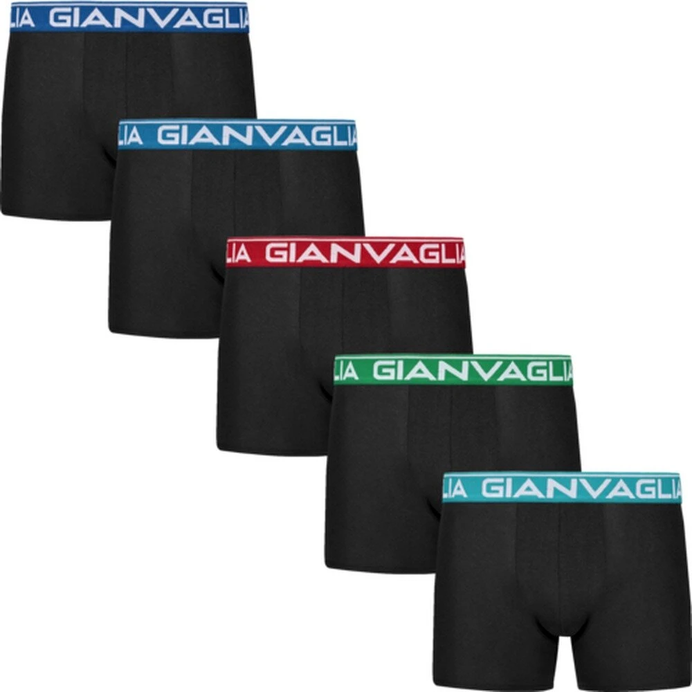 GIANVAGLIA Basic 026 vyriškos medvilninės boxer trumpikės su spalvotomis juostomis, XXL dydis 10 vnt.