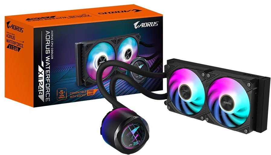 GIGABYTE AORUS WATERFORCE X II 240 Procesorius Universalusis skystinis aušintuvas 12 cm Juoda