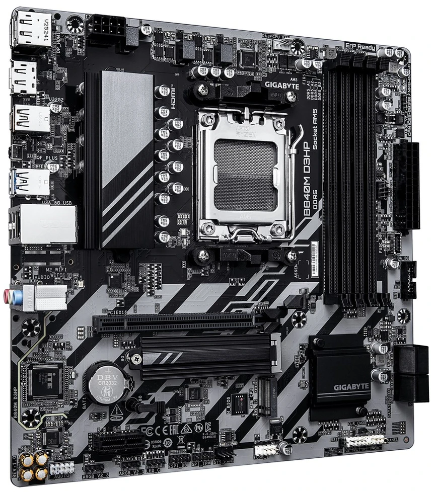 GIGABYTE B840M D3HP pagrindinė plokštė AMD B840 AM5 lizdas „micro ATX“