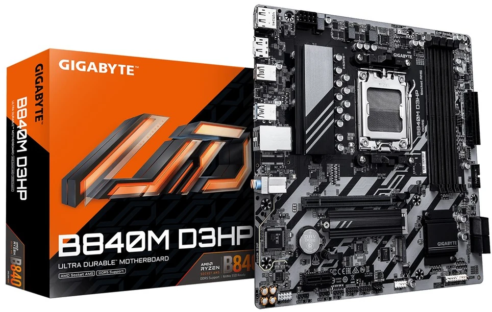 GIGABYTE B840M D3HP pagrindinė plokštė AMD B840 AM5 lizdas „micro ATX“