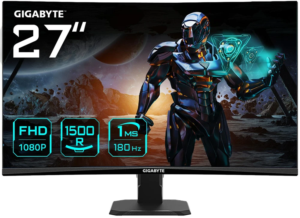 Gigabyte | Gaming Monitorius | GS27FC EK1 | 27 " | VA | FHD | 16:9 | 180 Hz | 1 ms | 1920 x 1080 | 250 cd/m² | HDMI jungtys quantity 2 | Juodas