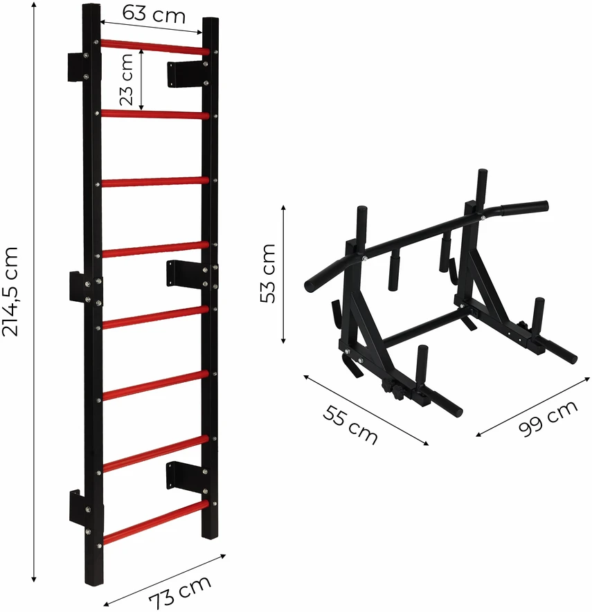 Gimnastikos sienelė 215 cm prisitraukimų skersinis vaikams ir suaugusiems juoda MOVEPRO