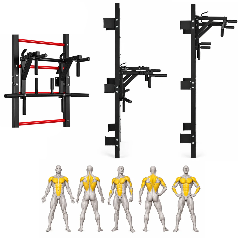 Gimnastikos sienelė 215 cm prisitraukimų skersinis vaikams ir suaugusiems juoda MOVEPRO