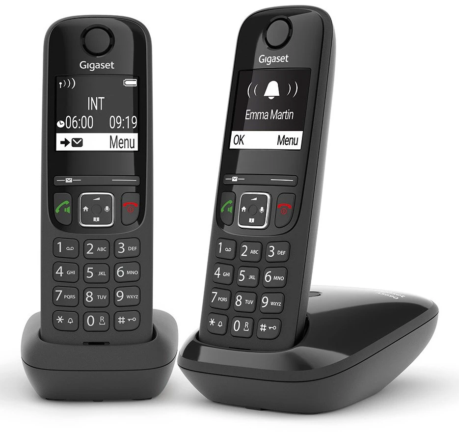 Belaidis telefonas Gigaset AS690 Duo, juodos spalvos