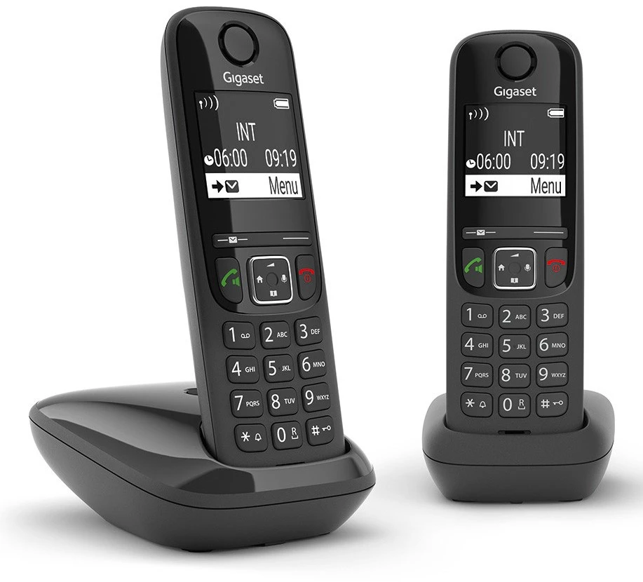 Belaidis telefonas Gigaset AS690 Duo, juodos spalvos