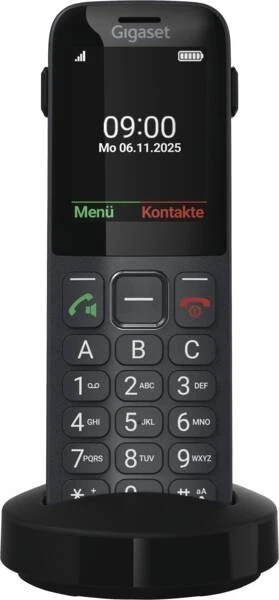 GIS Gigaset Comfort 600 SIM 6,1 cm (2,4 colio) 118 g Juoda, Pilka