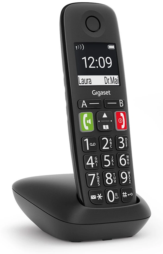 Stacionarus telefonas Gigaset E290, Juodas