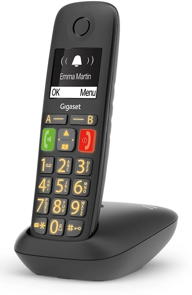 Stacionarus telefonas Gigaset E290, Juodas
