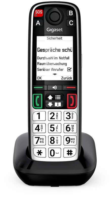 GIS Gigaset EASY 500 Analoginio ryšio / DECT telefonas Skambintojo ID Juoda, Sidabras