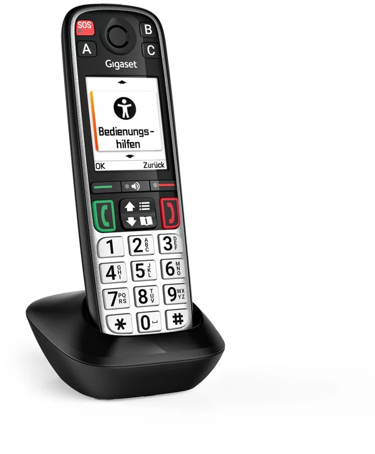 GIS Gigaset EASY 500HX Analoginio ryšio / DECT telefonas Skambintojo ID Juoda, Sidabras