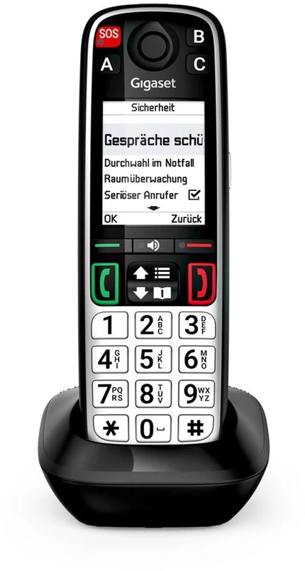 GIS Gigaset EASY 500HX Analoginio ryšio / DECT telefonas Skambintojo ID Juoda, Sidabras
