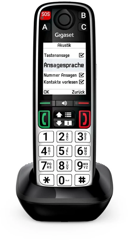 GIS Gigaset EASY 500HX Analoginio ryšio / DECT telefonas Skambintojo ID Juoda, Sidabras