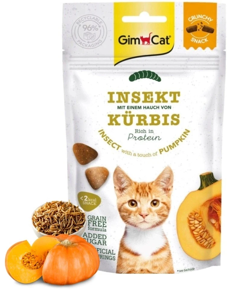 GMC GIMCAT Crunchy Snacks Insect with pumpkin – skanėstas katėms – 50g