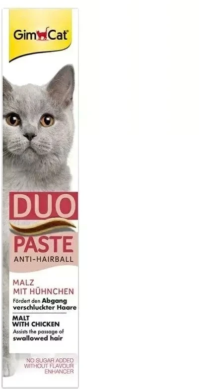 GMC GIMCAT Duo Paste Anti-Hairball su vištiena – skanėstas katei – 50g