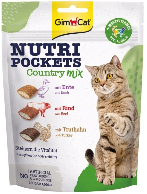 GMC GIMCAT Nutri Pockets Country mix – skanėstas katei – 150g
