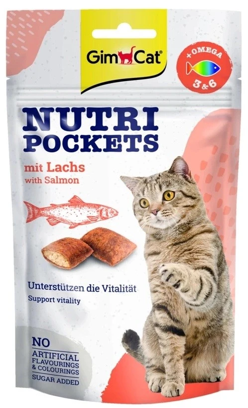 GMC GIMCAT Nutri pockets Salmon – skanėstas katėms – 60g