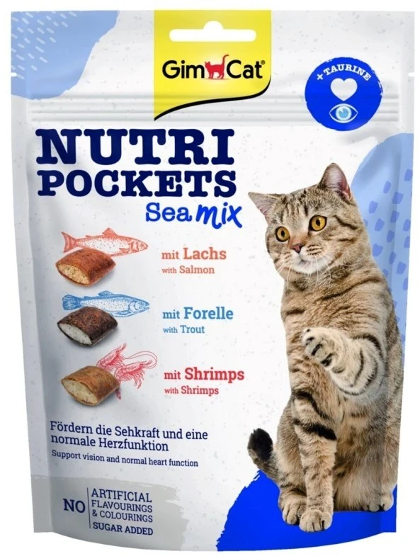 GMC GIMCAT Nutri Pockets Sea mix – skanėstas katei – 150g