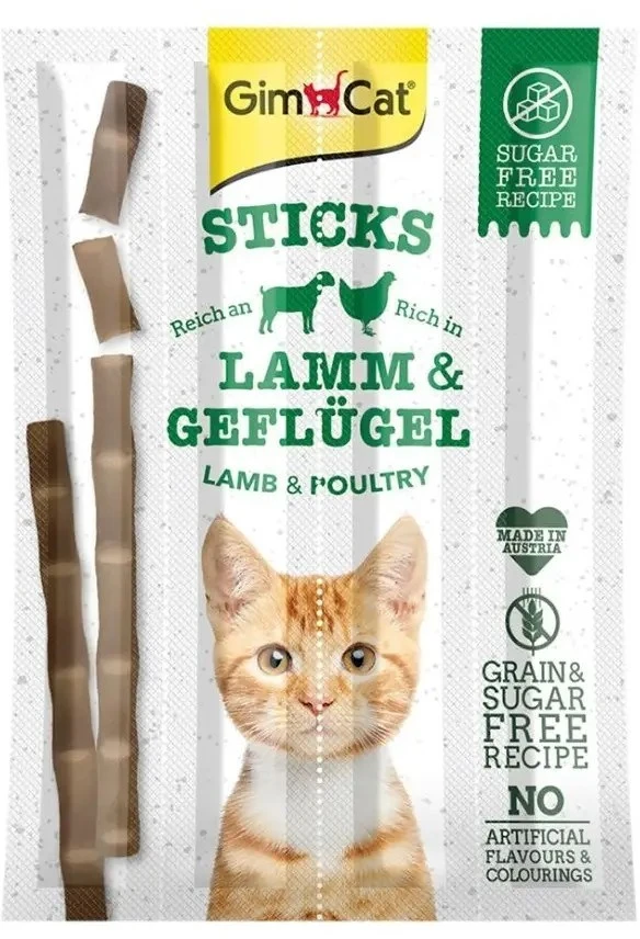 GMC GIMCAT Sticks Lamb and polutry – skanėstas katėms – 4pcs