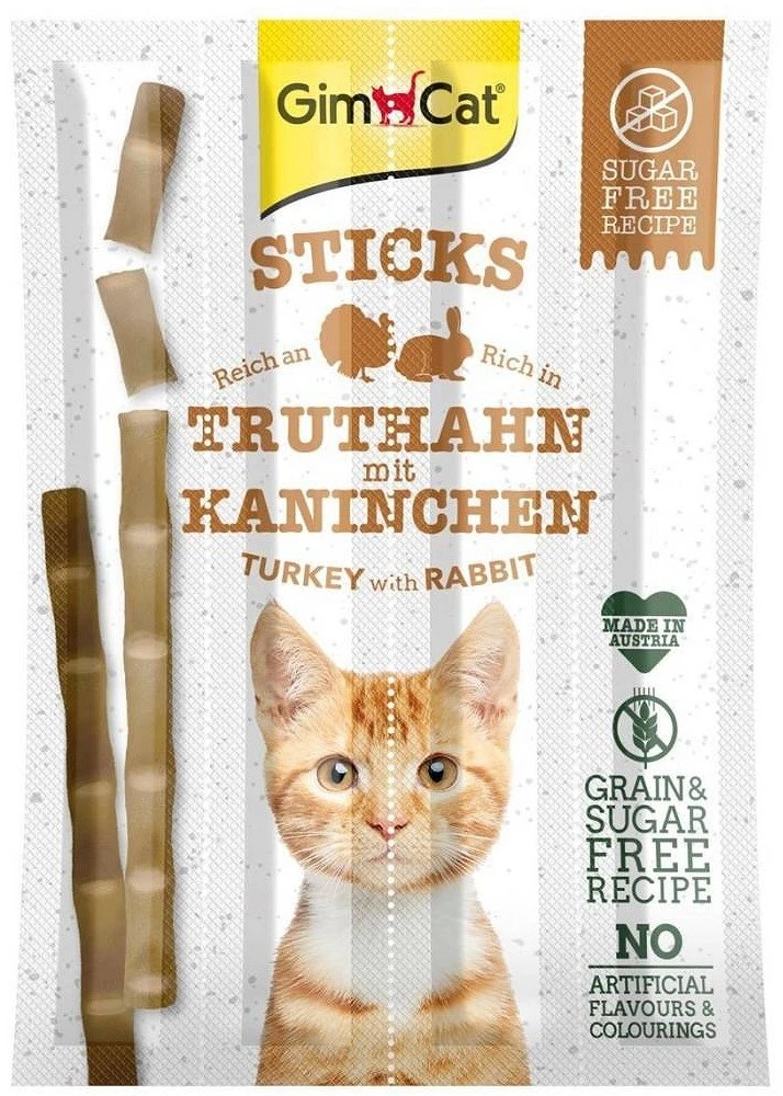 Nezatříděno GMC GIMCAT Sticks Turkey and rabbit – skanėstas katėms – 4pcs