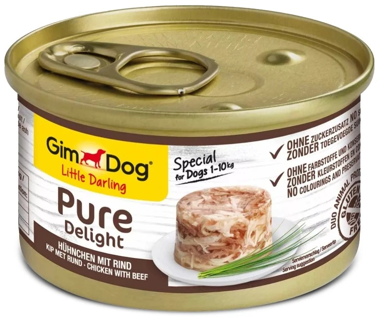 GMC GIMDOG Little Darling Pure Delight vištiena with jautiena – drėgnas ėdalas šunims – 85g
