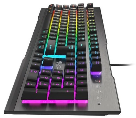 GNS GENESIS Rhod 500 RGB klaviatūra Žaidimams USB QWERTY Portugališka Juoda, Sidabras