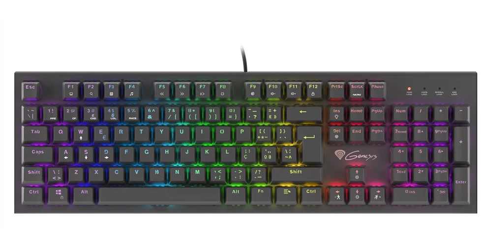 Klaviatūra žaidimams GENESIS THOR 300 RGB PT su pašvietimu mechaninė Raudonas SWITCH SOFTWARE