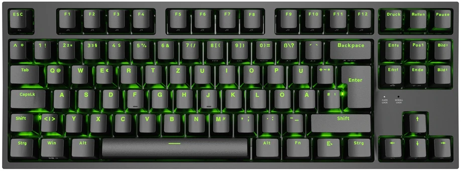 GNS GENESIS Thor 404 TKL klaviatūra Žaidimams USB QWERTZ Vokiečių Juoda