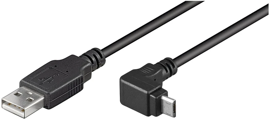 Goobay Kabelis USB A kištukas – micro USB B kištukas kampinis 1.8m