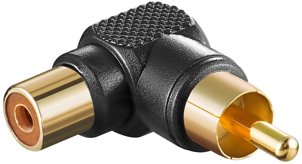 Goobay Perėjimas RCA kištukas – lizdas juodas 90°
