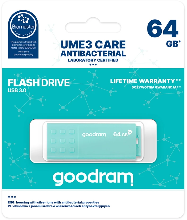 GOODRAM atmintis USB UME3 CARE 64GB USB3.0