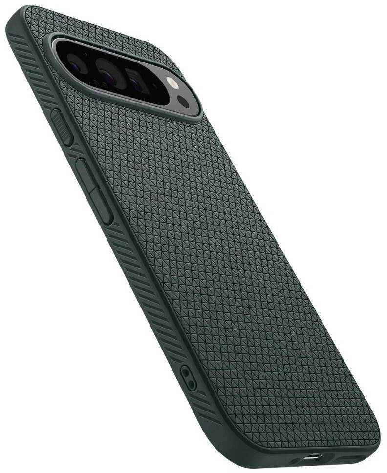 Google Pixel 9 Pro XL Spigen Liquid Air Abyss dėklas telefonui žalios spalvos