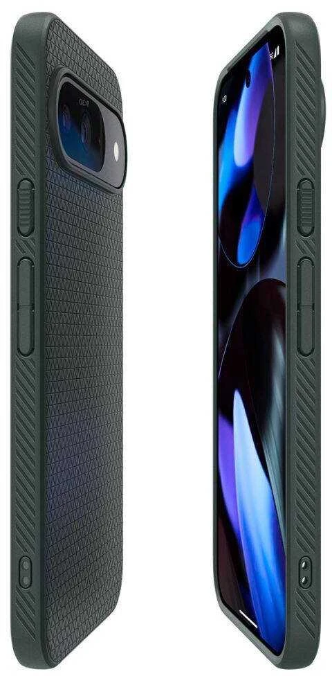 Google Pixel 9 Pro XL Spigen Liquid Air Abyss dėklas telefonui žalios spalvos