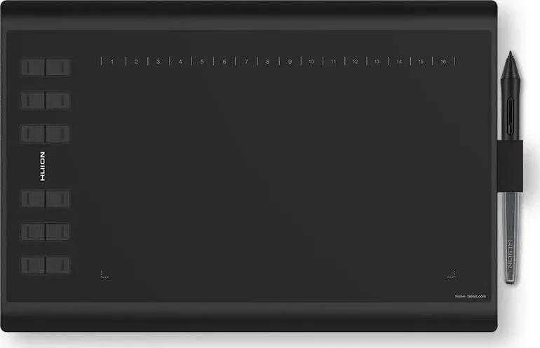 HUION H1060P grafinis planšetinis kompiuteris 5080 Lpi 250 x 160 mm USB Juodas