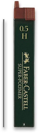 Grafitai Faber-Castell, 0,5mm, H, 12 vnt.