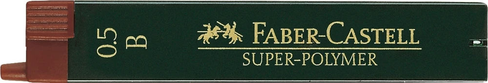 Grafitai Faber-Castell Super Polymer. B. 0.5mm. 12 vnt.