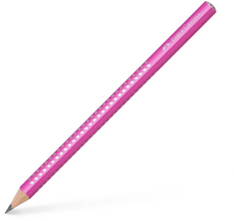 Grafitinis pieštukas Faber-Castell Jumbo Sparkle, rožinės spalvos