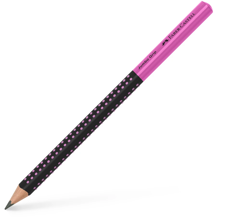 Grafitinis pieštukas Faber-Castell Jumbo Grip 2001 Two Tone, juodos / rožinės spalvos
