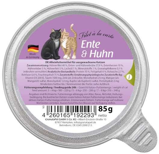 GRANATAPET Filet á la carte antiena with vištiena – šlapias kačių maistas – 85g