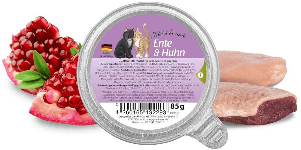 GRANATAPET Filet á la carte antiena with vištiena – šlapias kačių maistas – 85g