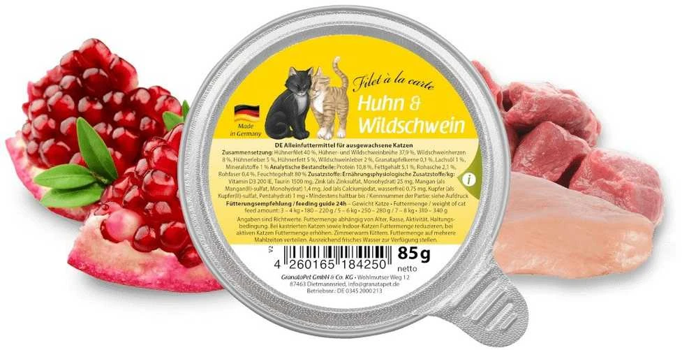 Fox4Pets Kačių Maistas - GRANATAPET Filet á la carte Vištiena su Šerniena 85g