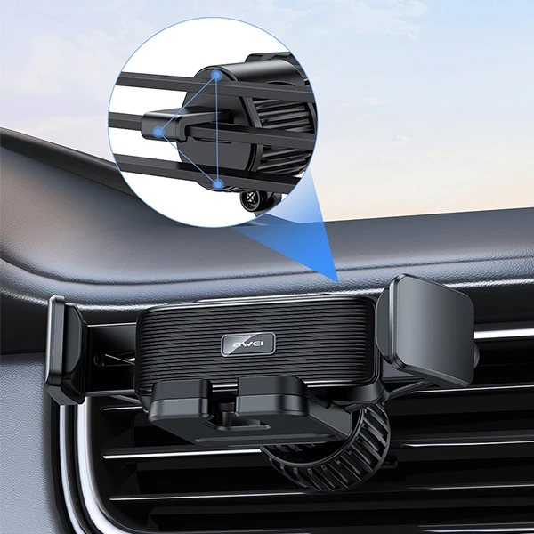 AWEI gravity car holder X39for air vent juodas